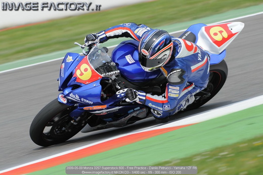 2009-05-09 Monza 3257 Superstock 600 - Free Practice - Danilo Petrucci - Yamaha YZF R6